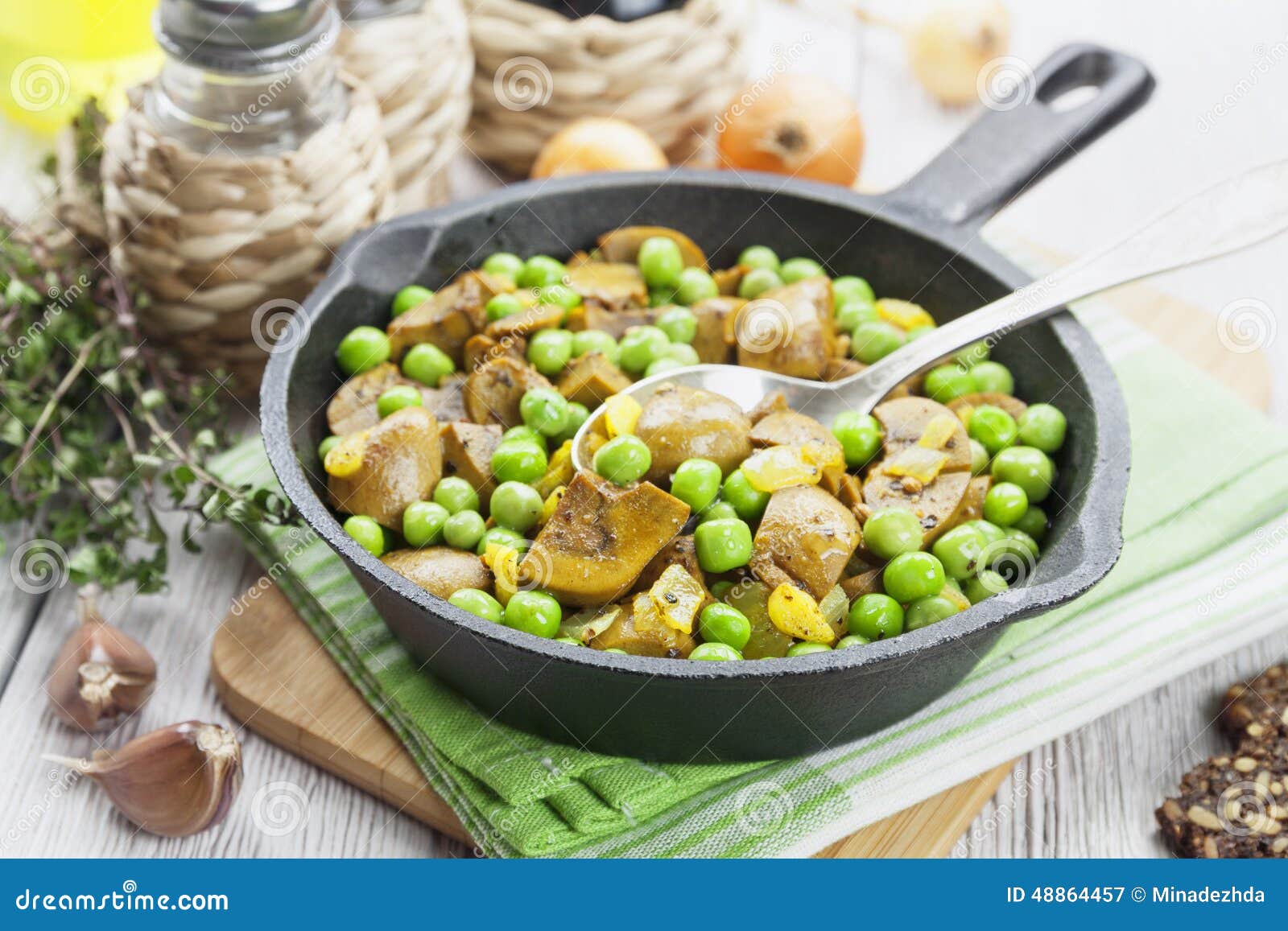 Kidneys with Green Peas and Curry Stock Image Image of meat, liver 48864457