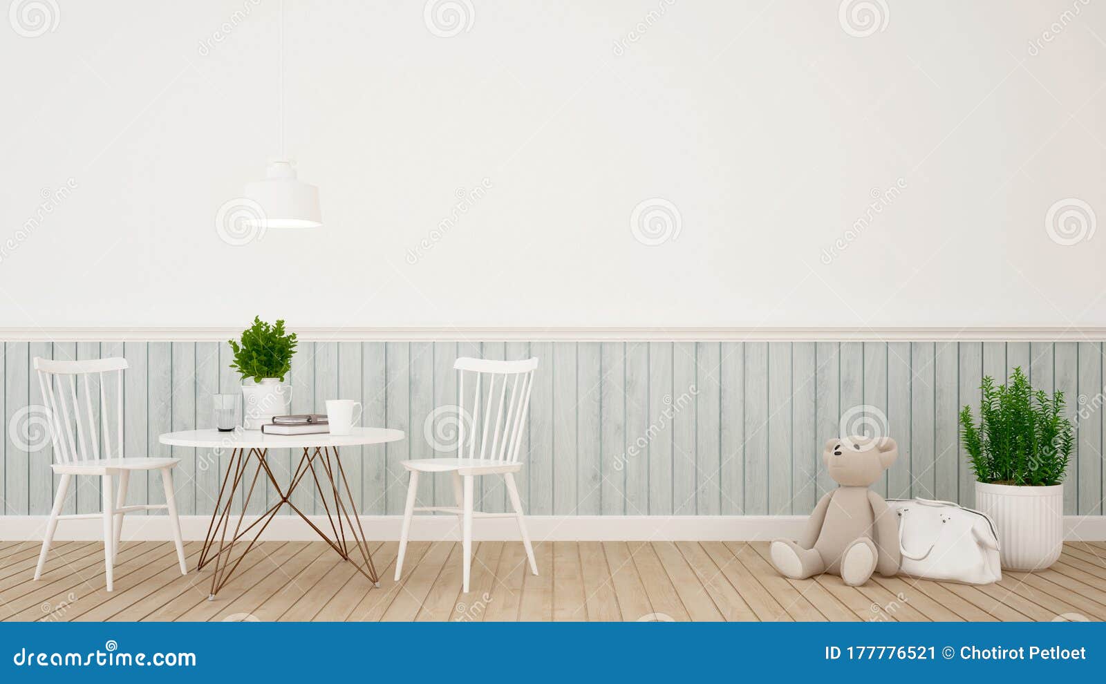 kidroom or cafe modern classic  - 3d rendering
