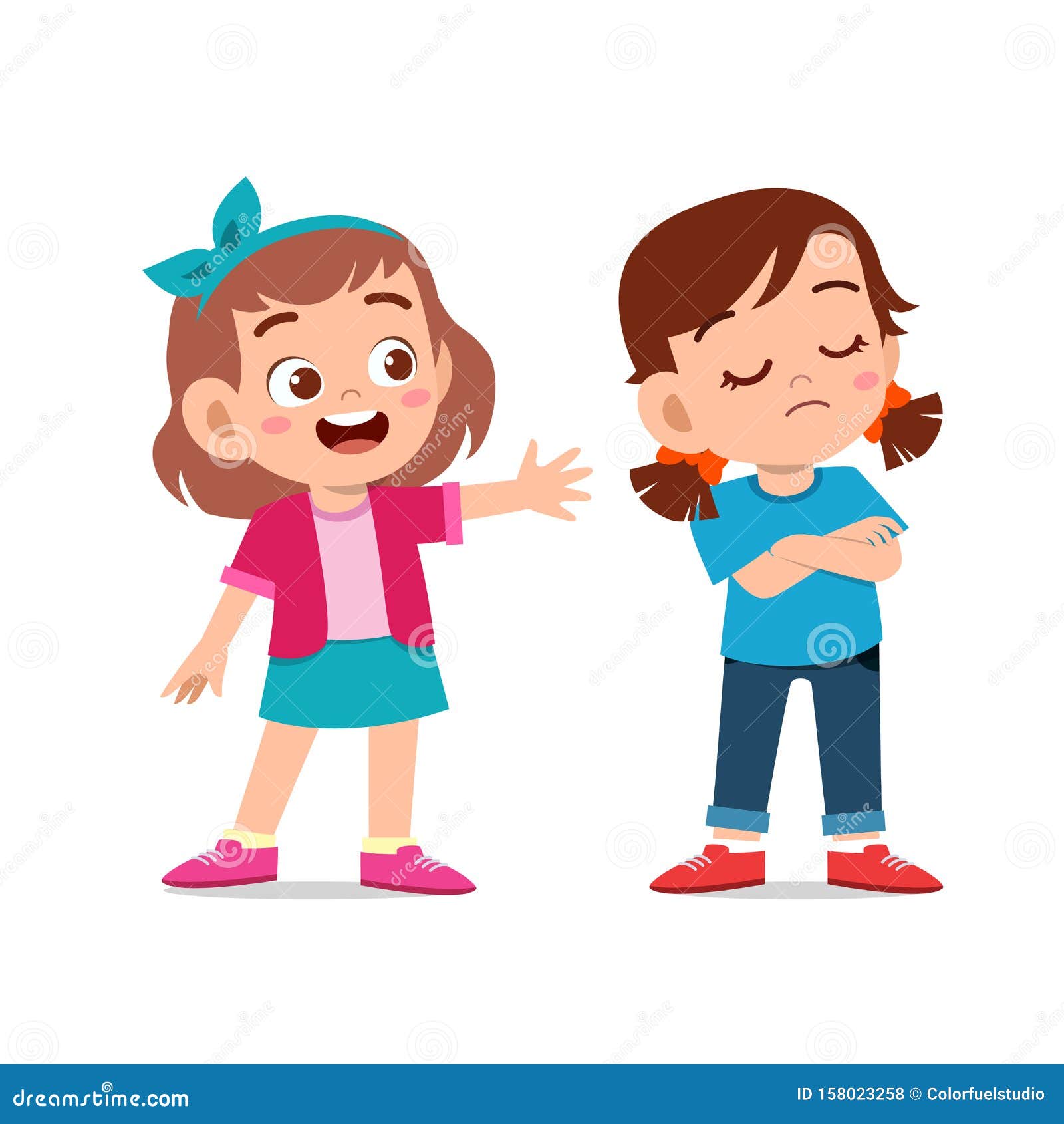 Kids Argue Fight With Friend Vector Illustration | CartoonDealer.com ... Kids Argue Clipart