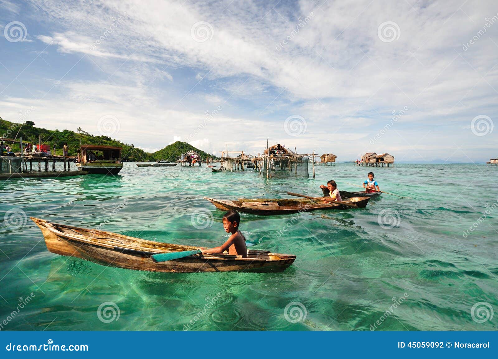 Kids Of Bajau Laut Or Sea Gypsies In Sabah Borneo Malaysia ...