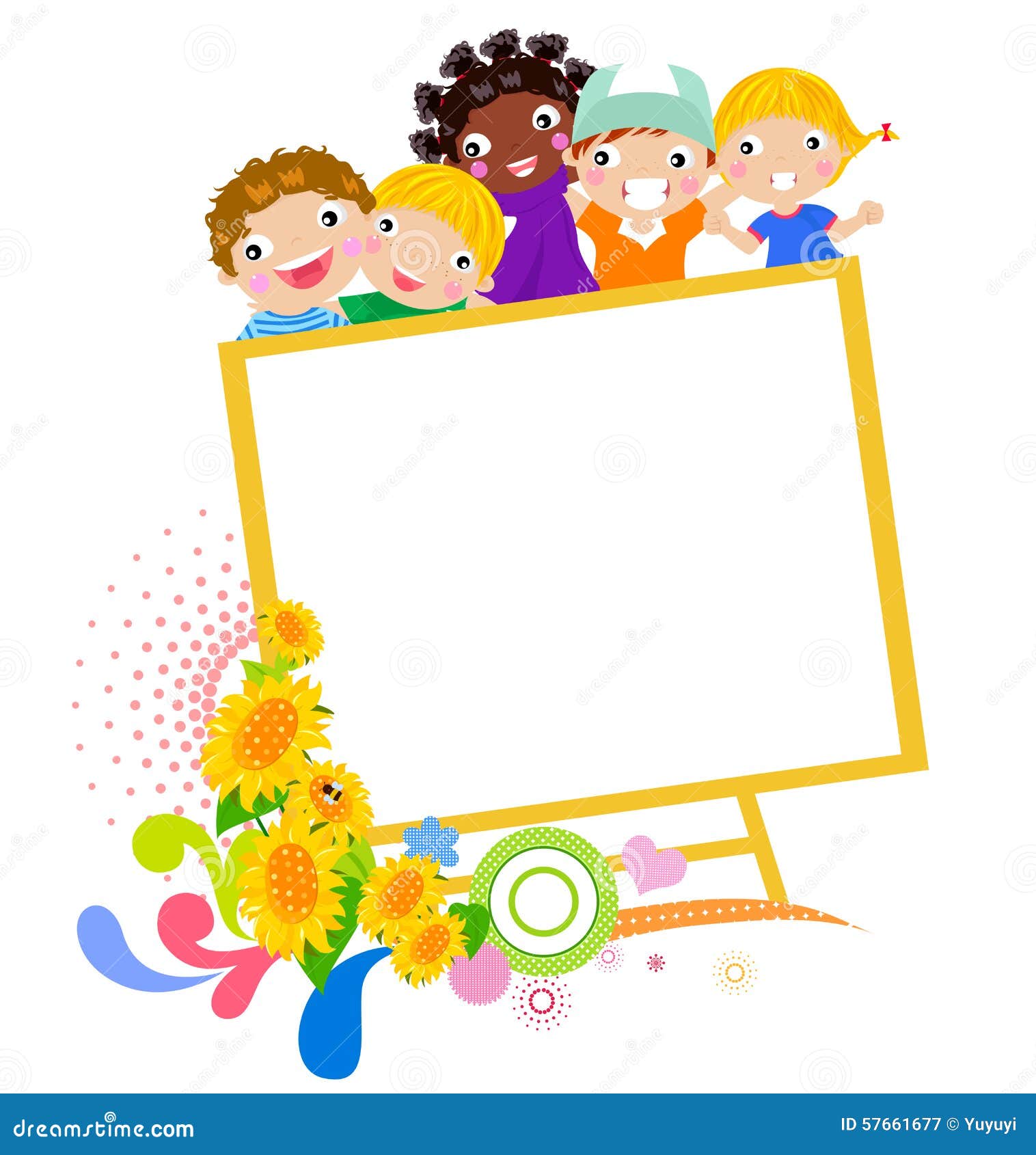 Kids and banner stock vector. Illustration of educate - 57661677