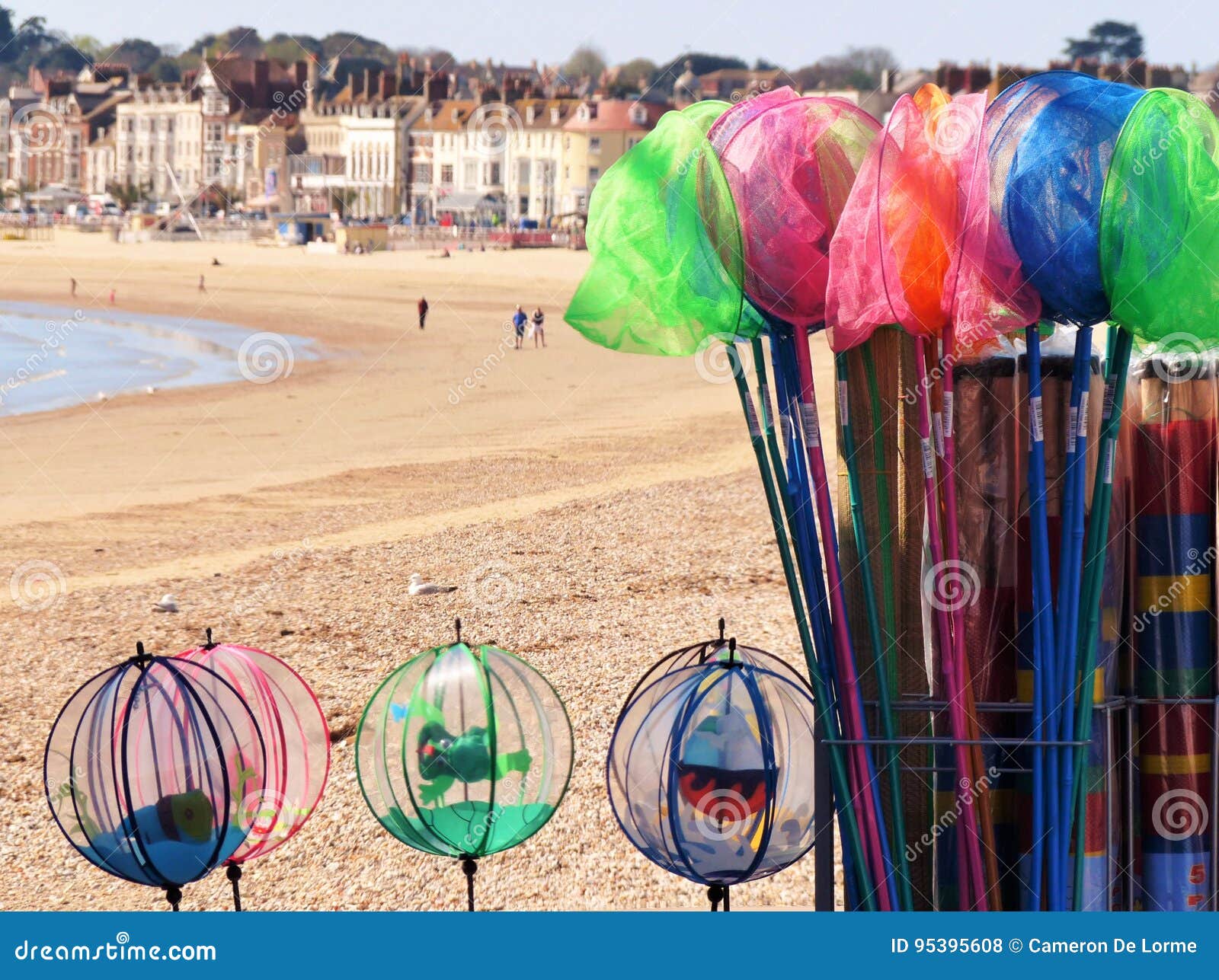 https://thumbs.dreamstime.com/z/kids-beach-essentials-weymouth-front-fishing-nets-inquisitive-nature-loving-minds-95395608.jpg