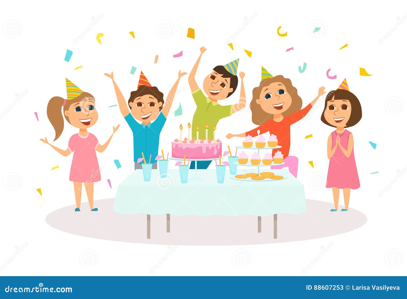Kids birthday party stock vector. Illustration of celebrate - 88607253
