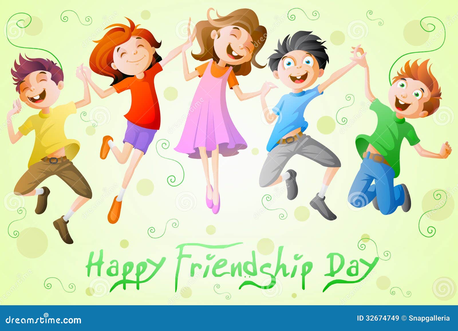 Kids Celebrating Friendship Day Stock Vector - Illustration of ...