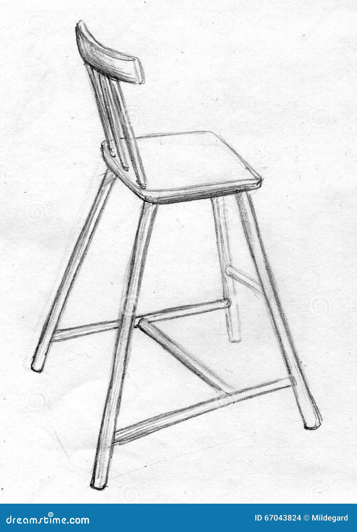 Kids Chair Pencil Sketch Stock Illustration Illustration Of