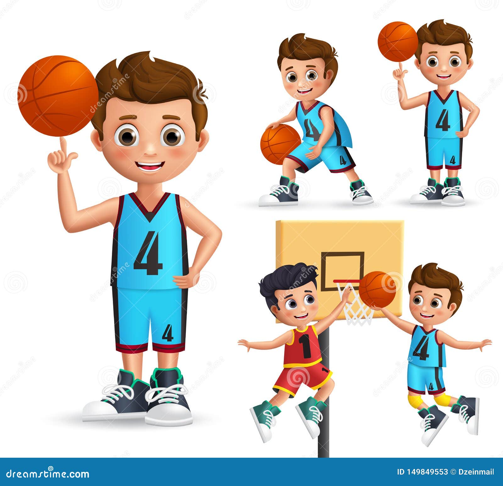 Basketball Kids Clip Art