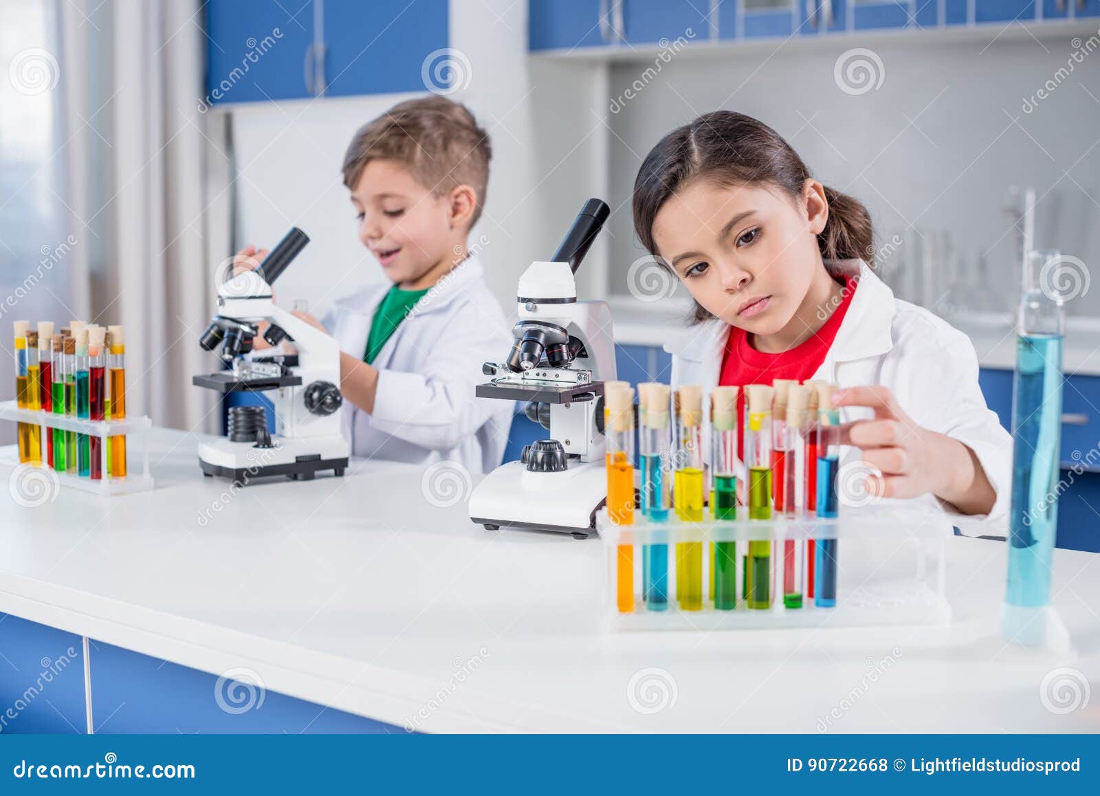 Kids in Chemical Laboratory Stock Photo - Image of school, studying ...