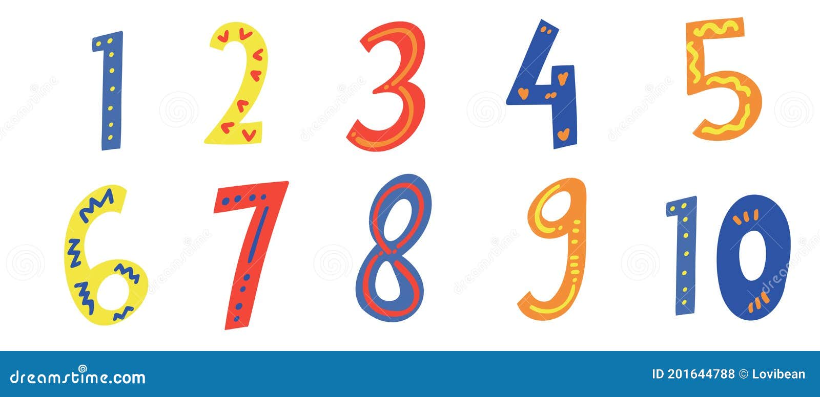 Kids Colored Cartoon Number Set. Vector Set of 1-10 Digit Childish Icons Stock Vector - Illustration of digit, childhood: 201644788 Kids Colored Cartoon Number Set. Vector Set of 1-10 Digit Childish Icons Stock Vector - Illustration of digit, childhood: 201644788