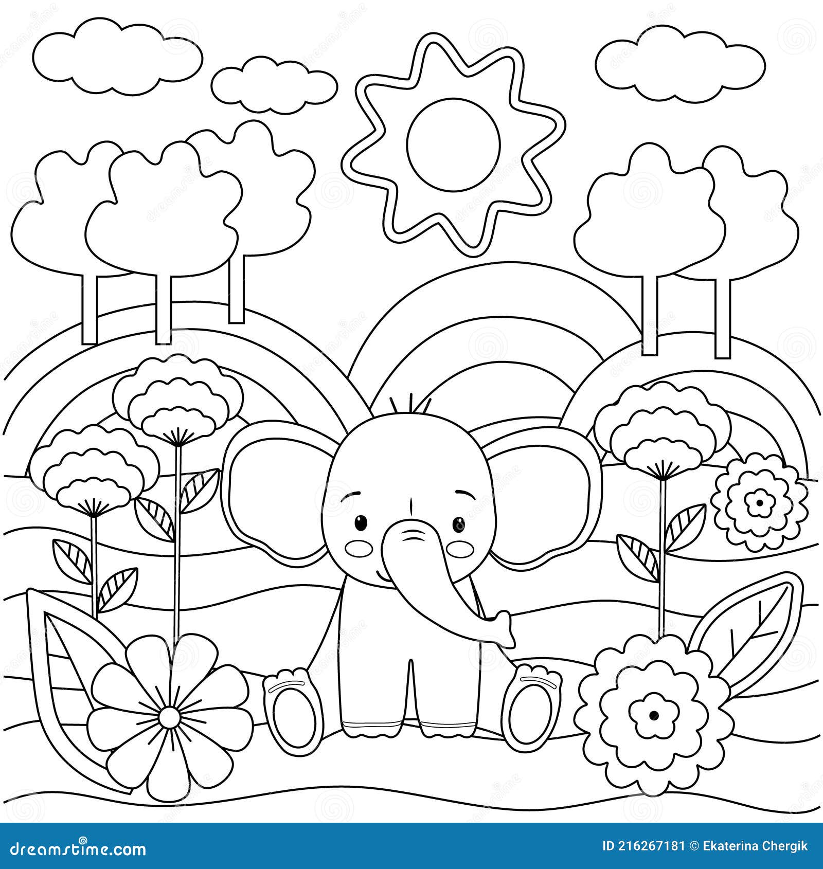 Elephant Coloring Book For Kids: Adorable Elephant Coloring Book for  Children