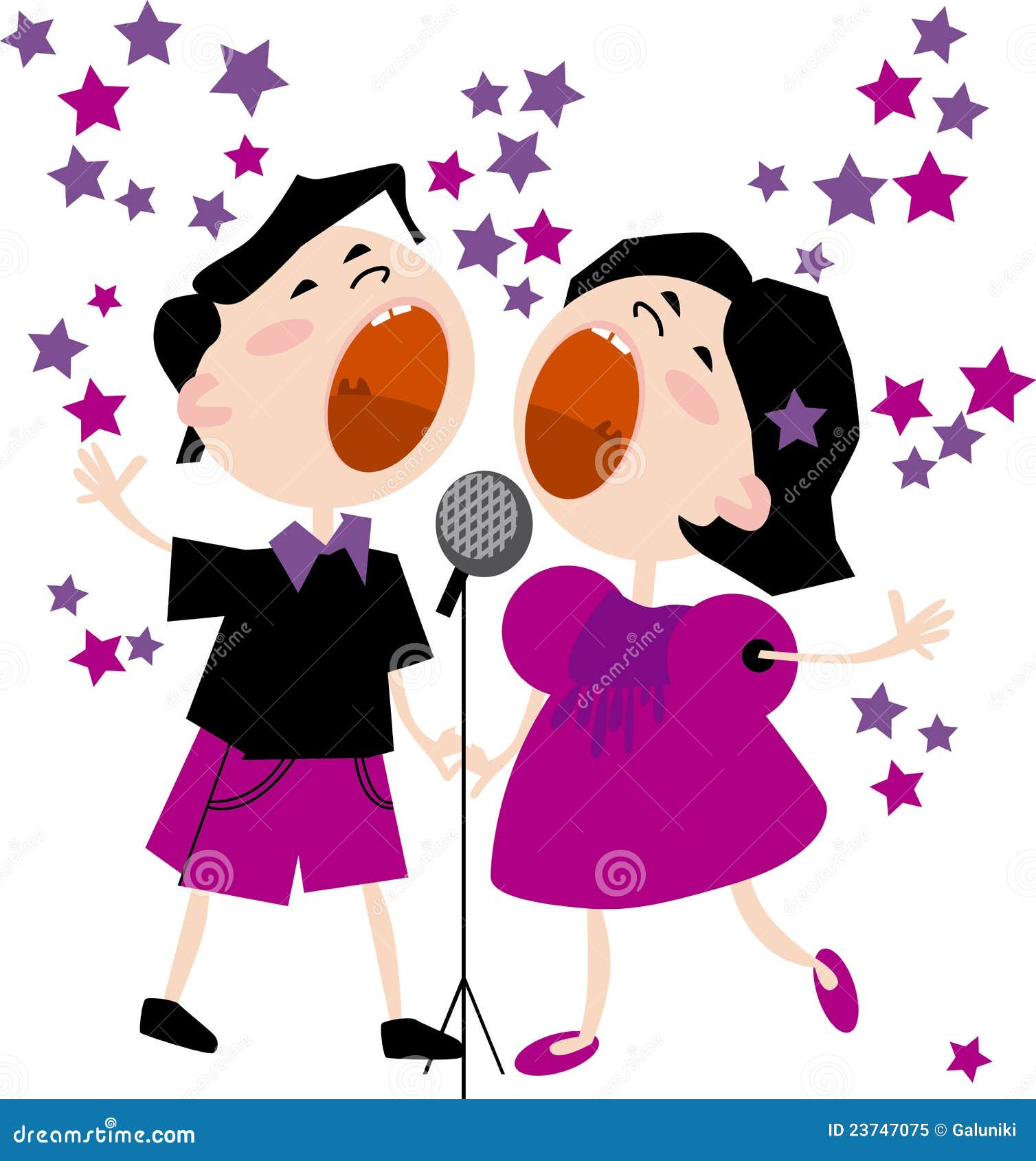 A Vector Illustration Of Kids Singing Karaoke Royalty Free SVG, Cliparts,  Vectors, and Stock Illustration. Image 12349563.