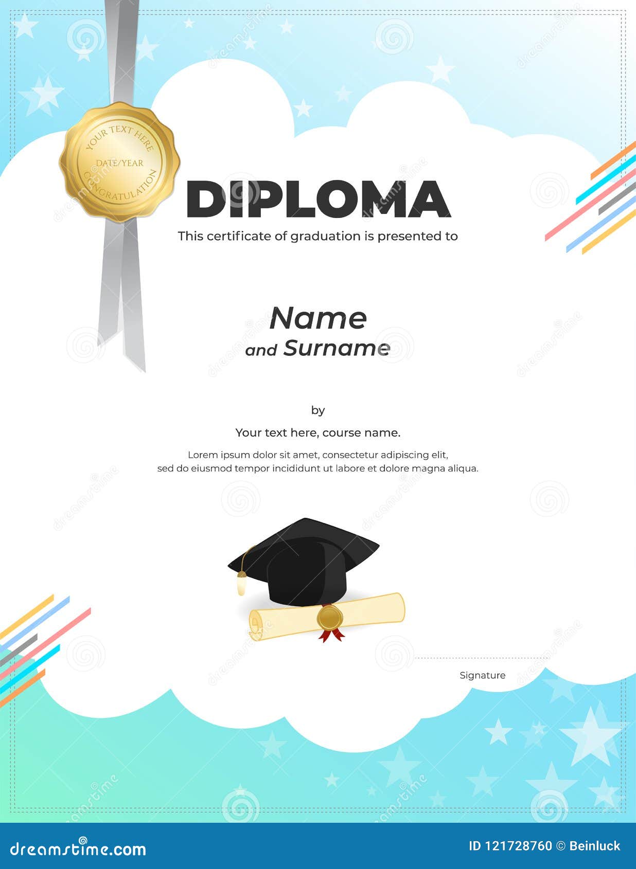 Preschool Graduation Certificate Template Free - Sampletemplate.my.id