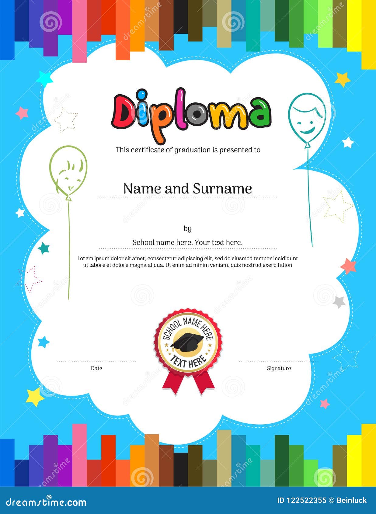 Preschool Graduation Certificate Template Free from thumbs.dreamstime.com