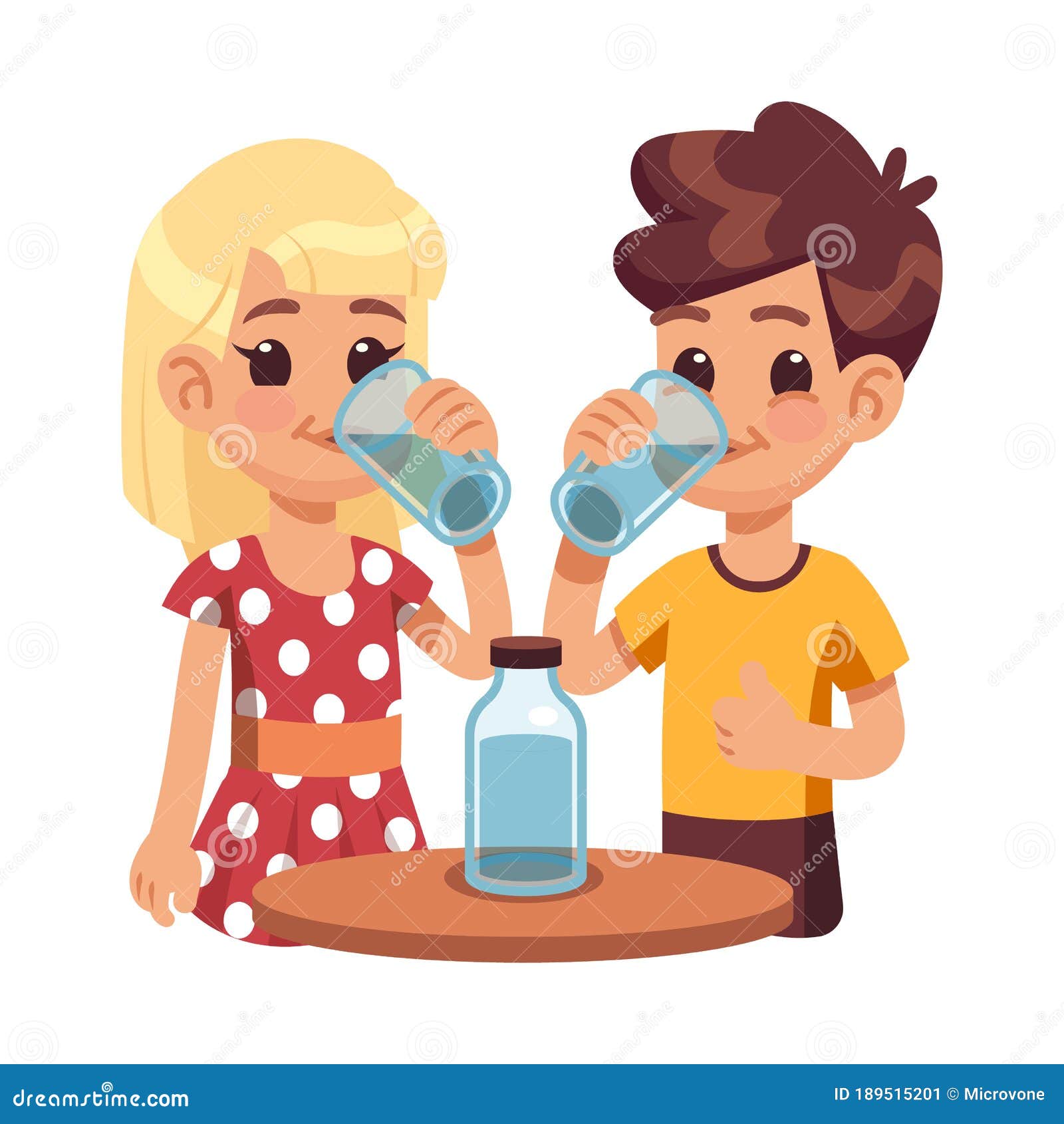Kids Drink Water. Children with Glass Cup, Thirsty Boy Girl. Healthy  Lifestyle of Cute Happy Child. Isolated Cartoon Stock Vector - Illustration  of drinking, graphic: 189515201