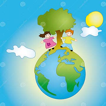 Kids on Earth stock illustration. Illustration of future - 8339827