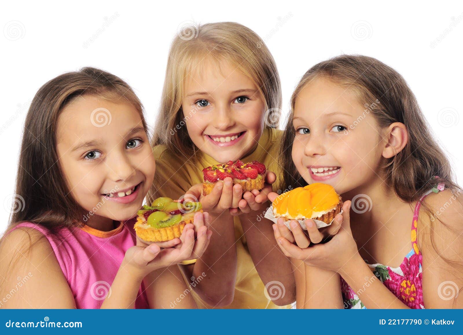 Kids eating cakes stock photo. Image of kiwi, nutrition 22177790