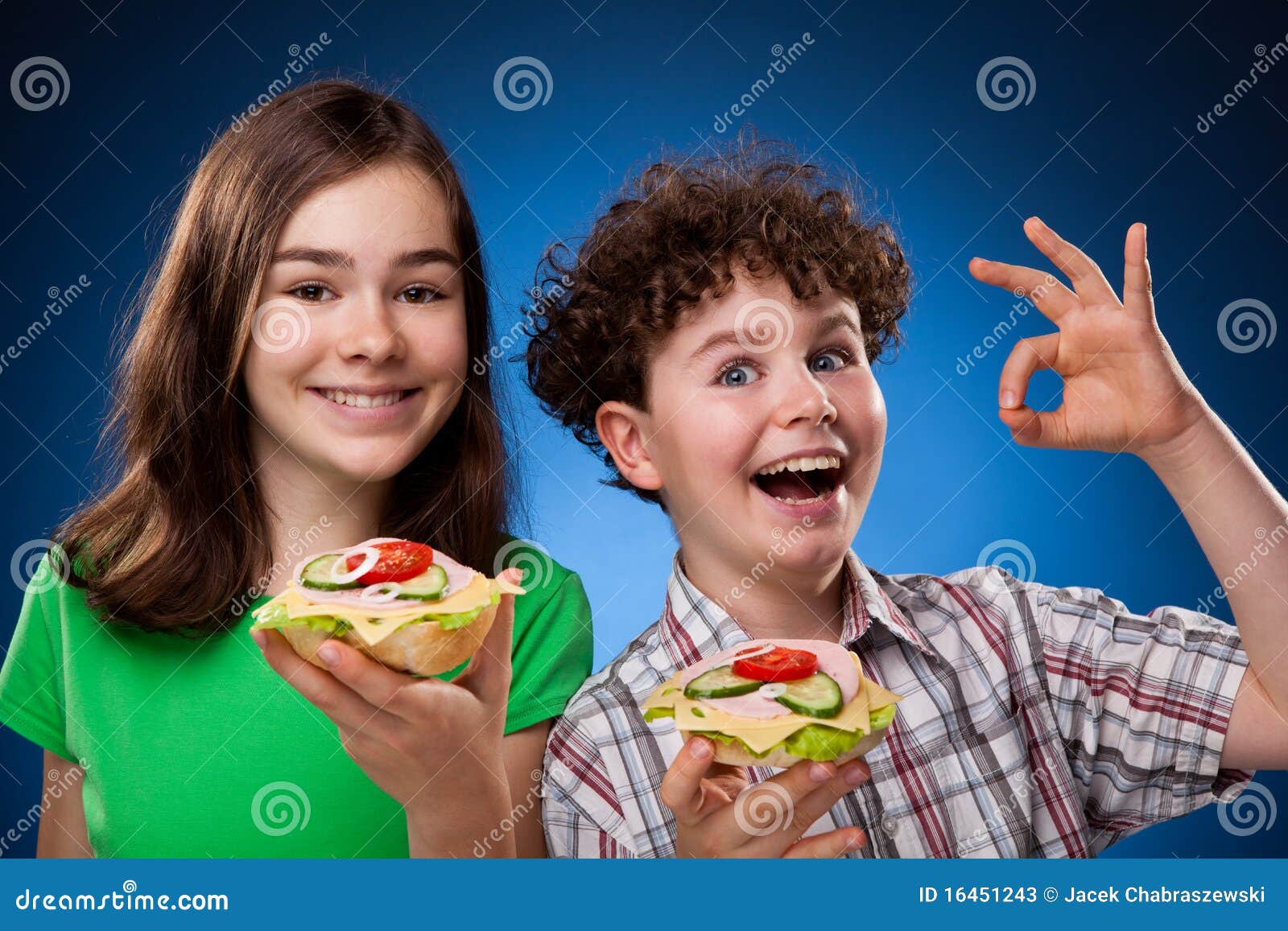 Kids Eating Healthy Sandwiches Stock Image Image of brother, burger