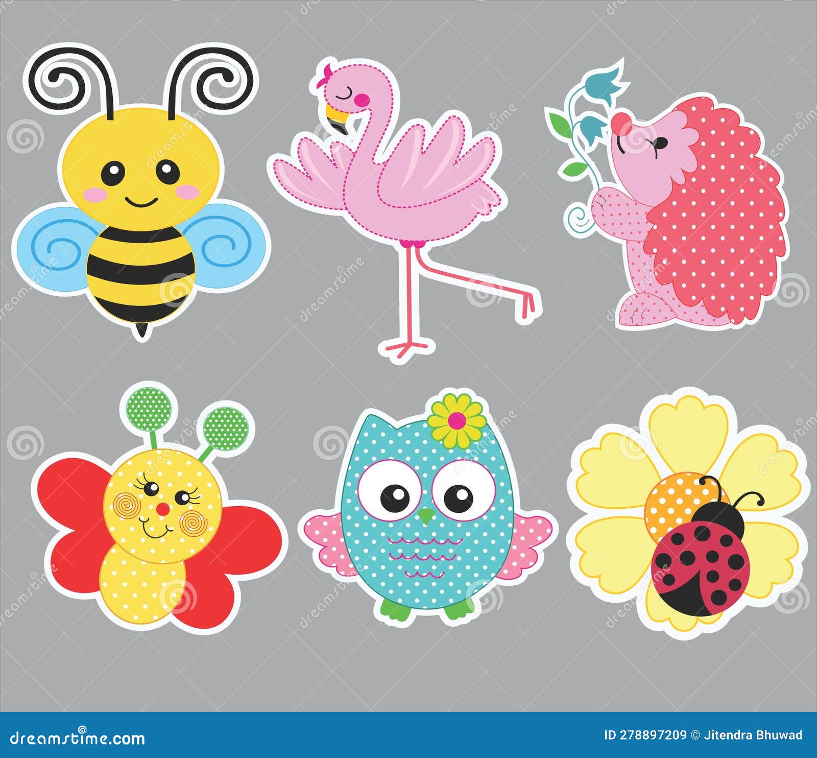 Kids Embroidery Patch Print Vector Art Stock Vector Illustration of