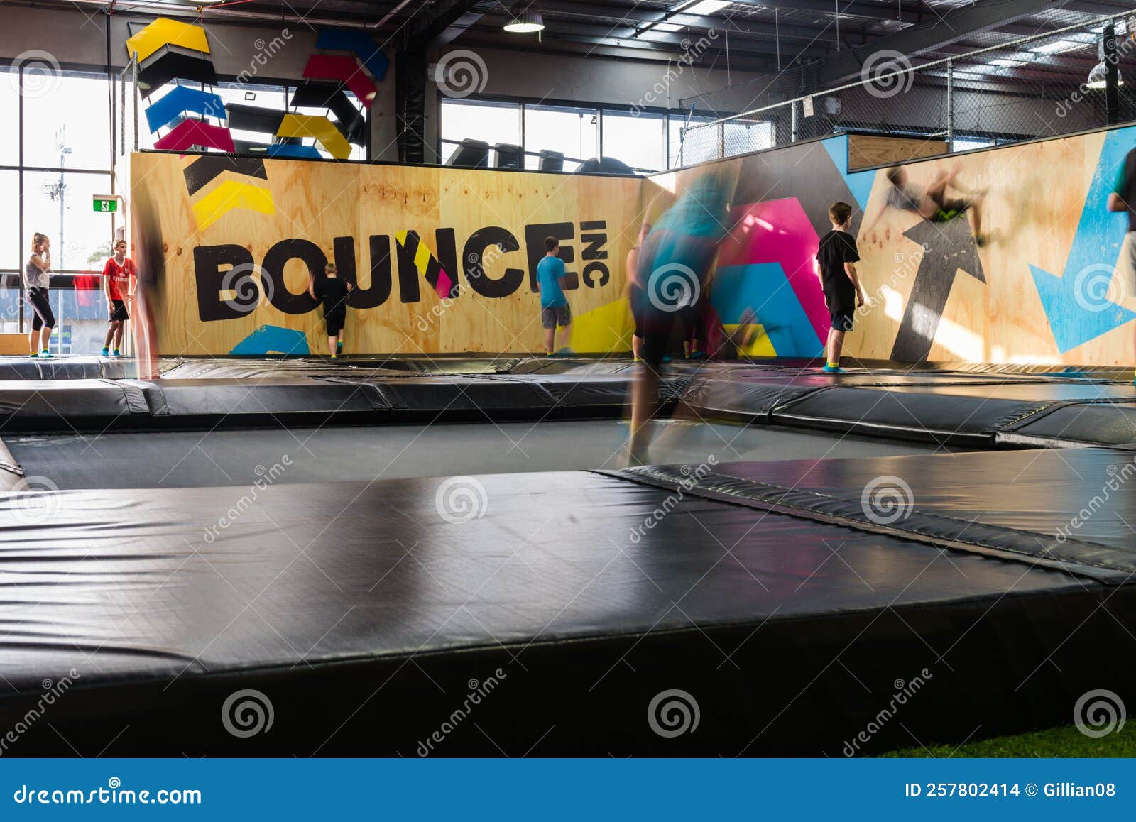 Kids Enjoying Trampolines at Bounce Editorial Stock Image Image of
