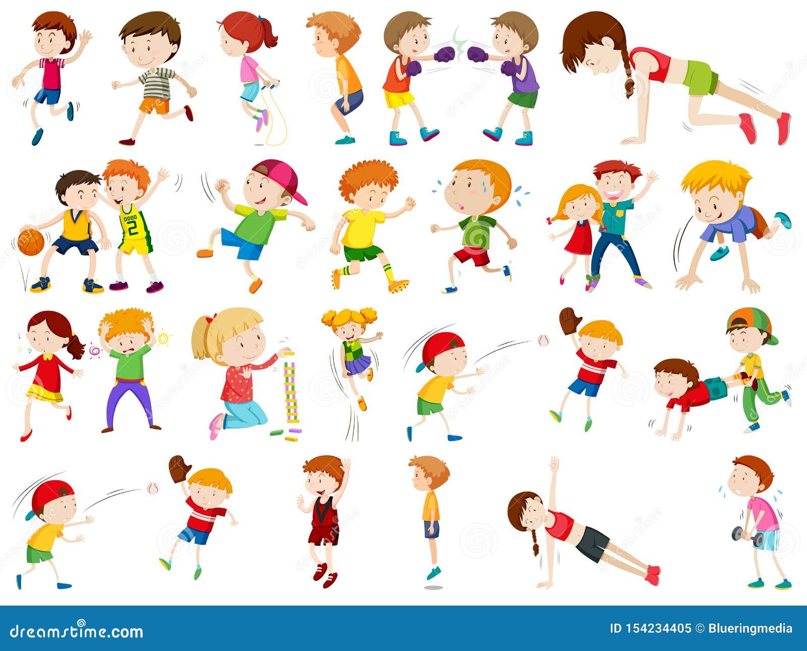 kids workout clipart