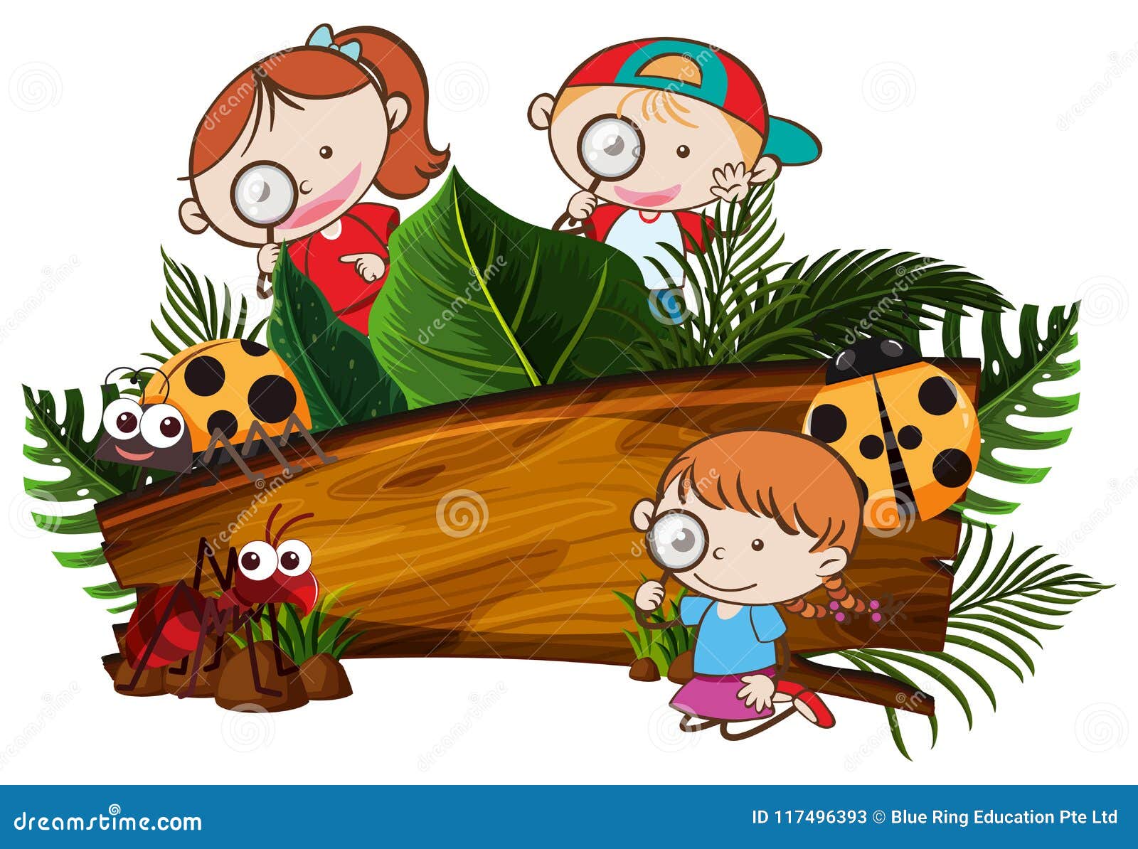 Kids Exploring the Nature Banner Stock Vector - Illustration of scout:
