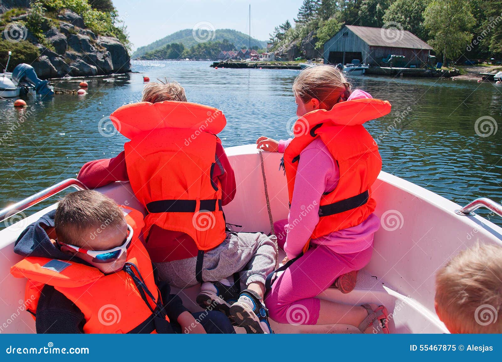 Kids floating in a stock Image of smiling - 55467875