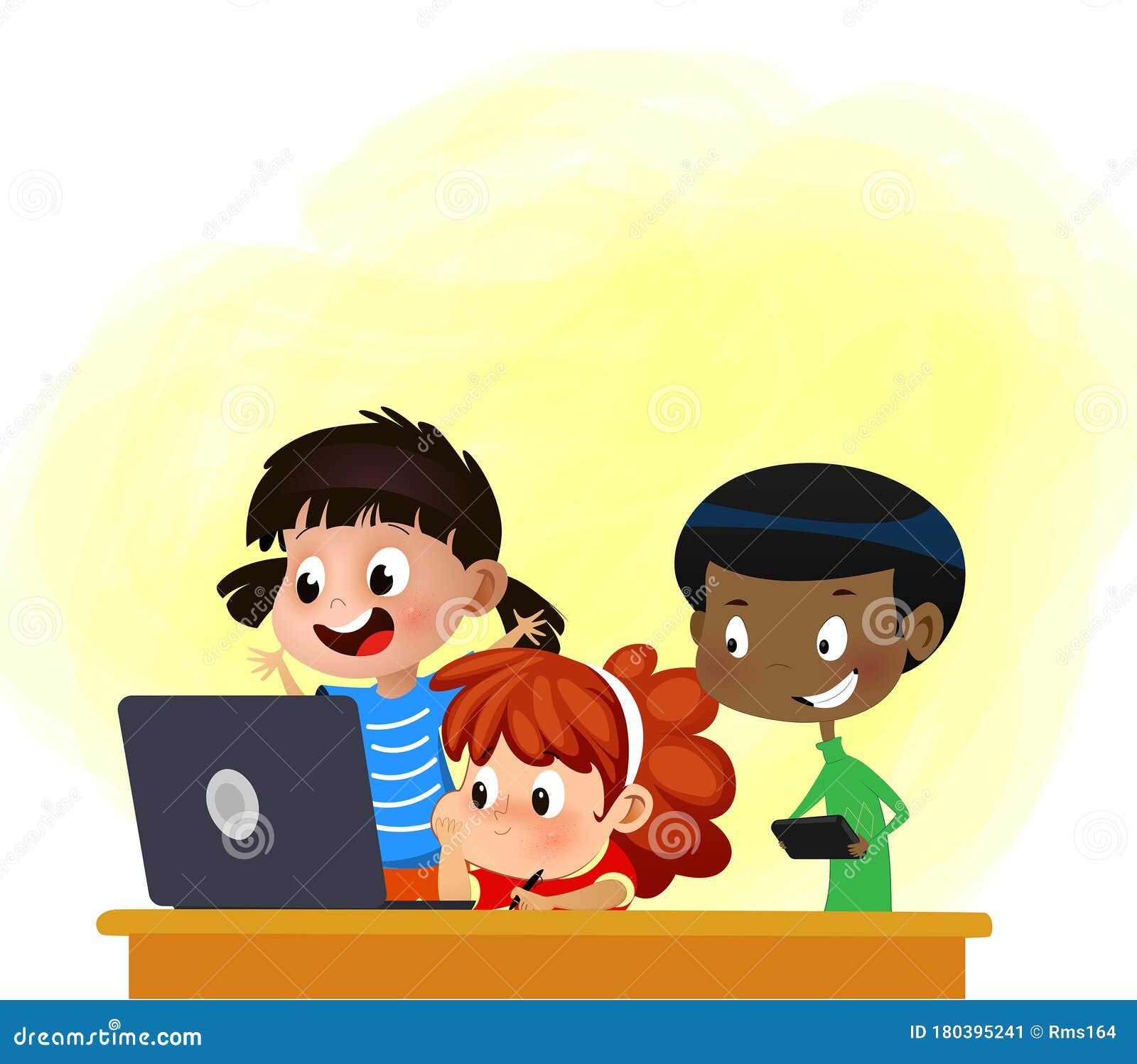 Clipart Children And Computer