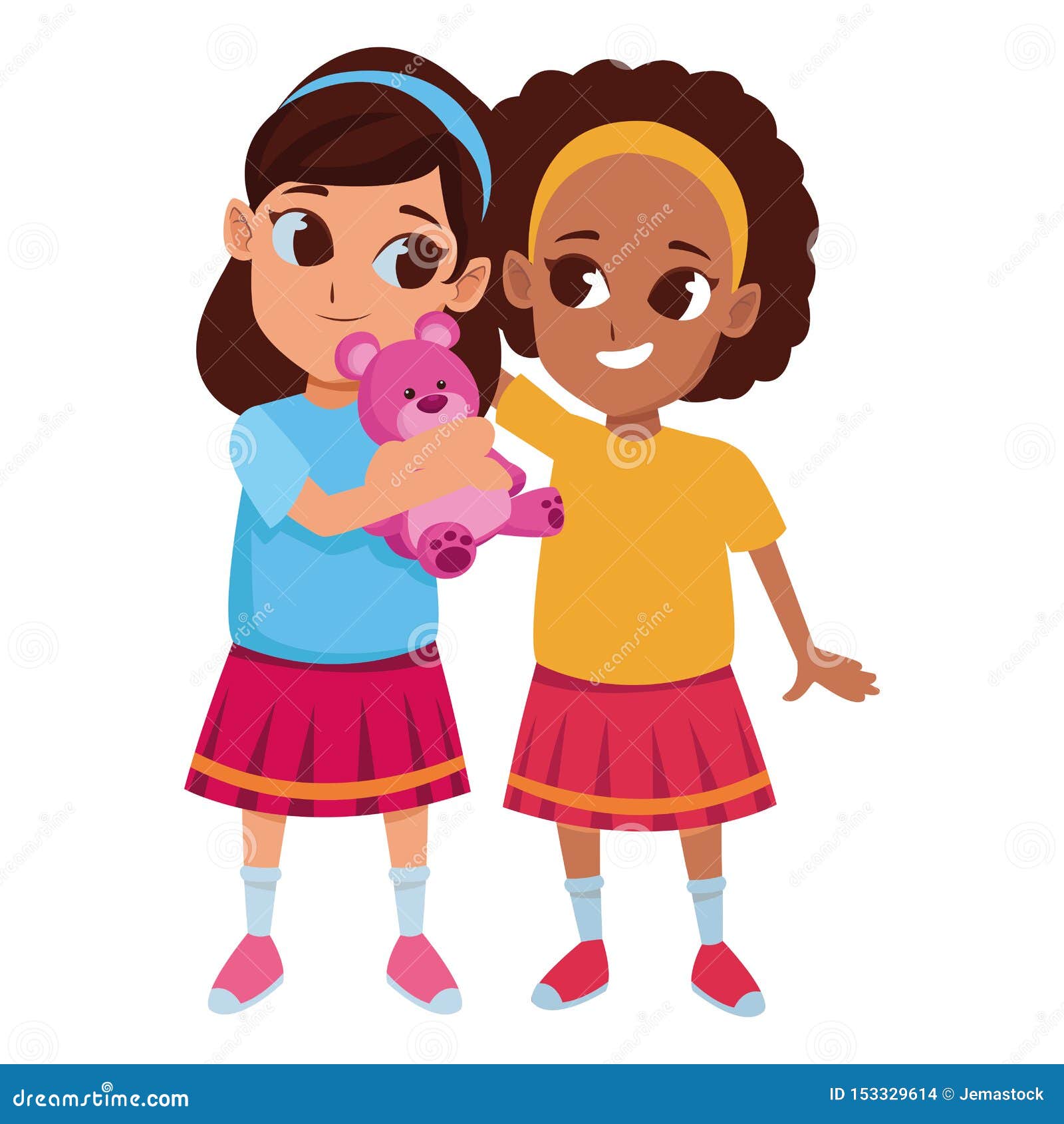 Kids Friends Playing and Smiling Cartoon Stock Vector - Illustration of  young, people: 153329614
