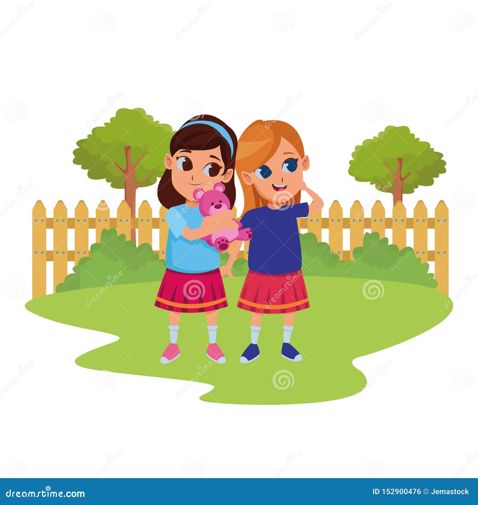Kids Friends Playing and Smiling Cartoons Stock Vector - Illustration of  cartoon, young: 152900476