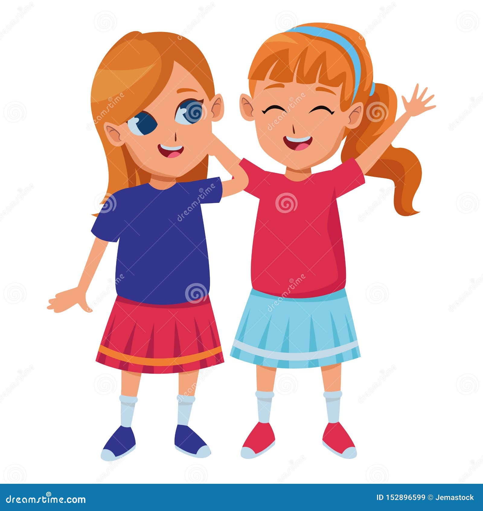 Kids Friends Playing and Smiling Cartoons Stock Vector - Illustration of  friendship, preschooler: 152896599