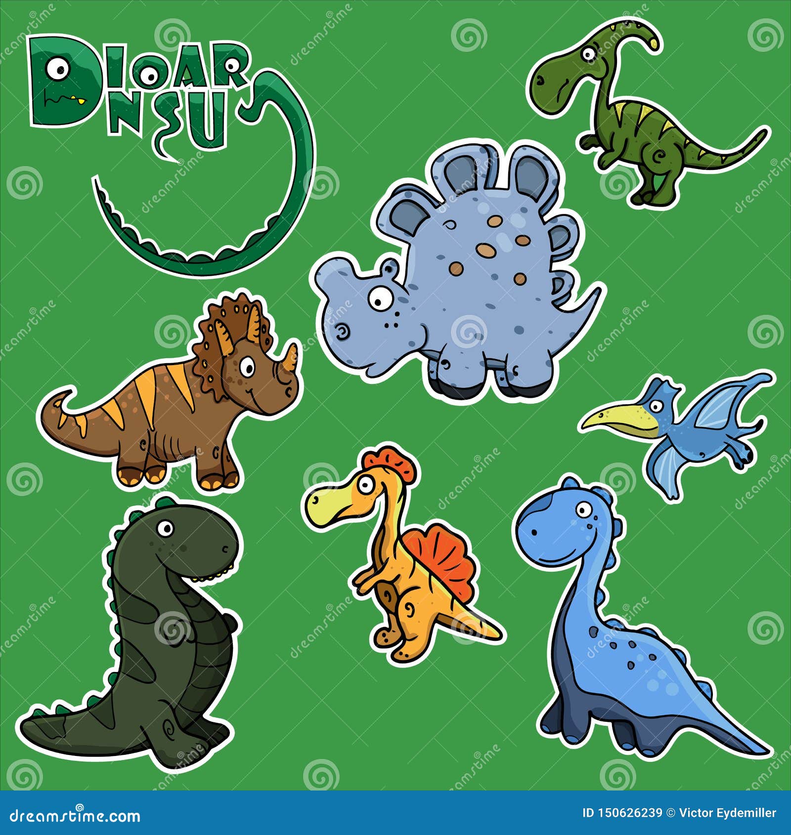 Kids Funny Stickers in the Form of Cute Dinosaurs. Stock Vector - Illustration of animal, cute: 150626239 Kids Funny Stickers in the Form of Cute Dinosaurs. Stock Vector - Illustration of animal, cute: 150626239