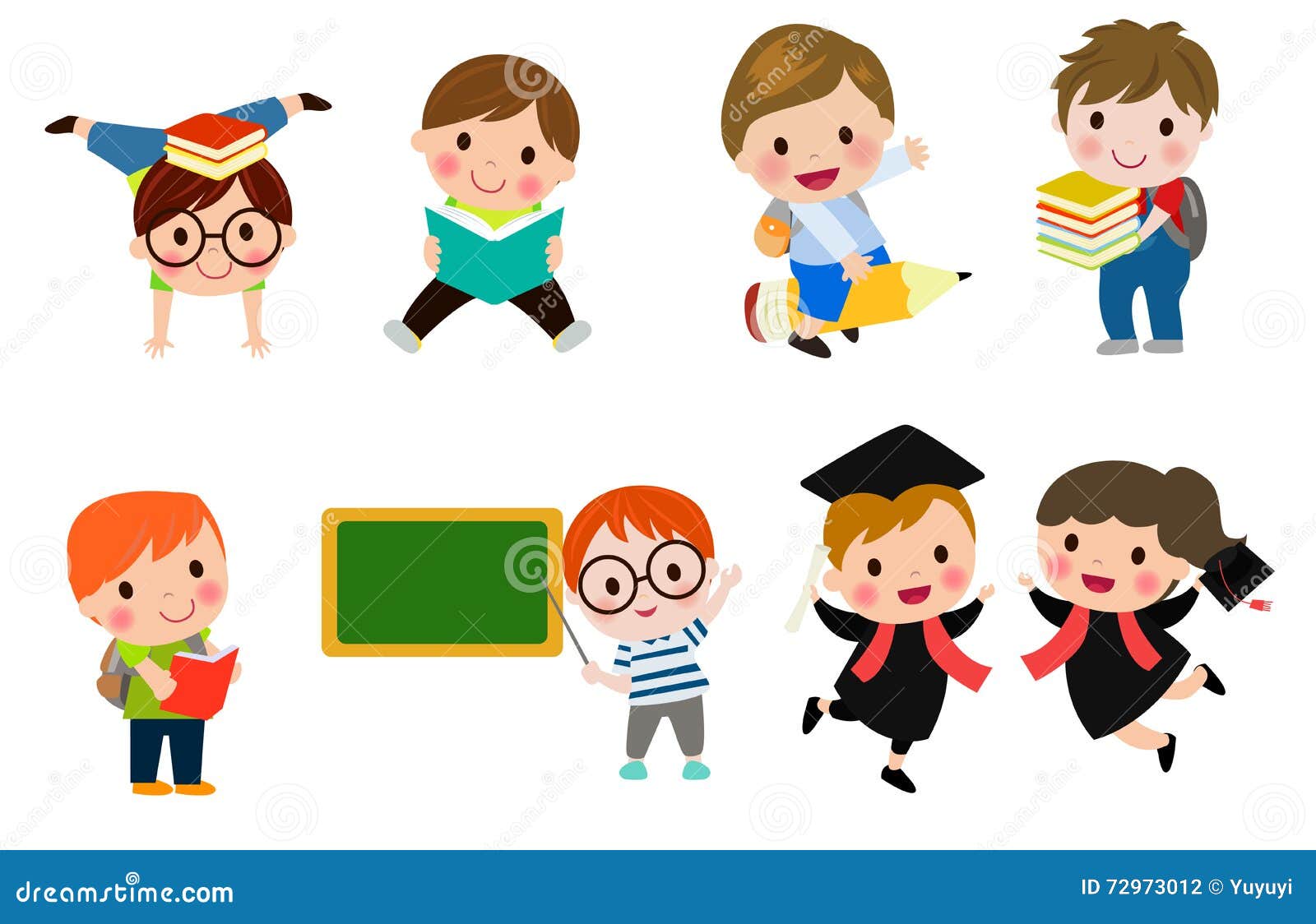 Kids Go To School, Back To School, Cute Cartoon Children, Happy Children, Vector Illustration. Illustration 72973012 - Megapixl Kids Go To School, Back To School, Cute Cartoon Children, Happy Children, Vector Illustration. Illustration 72973012 - Megapixl