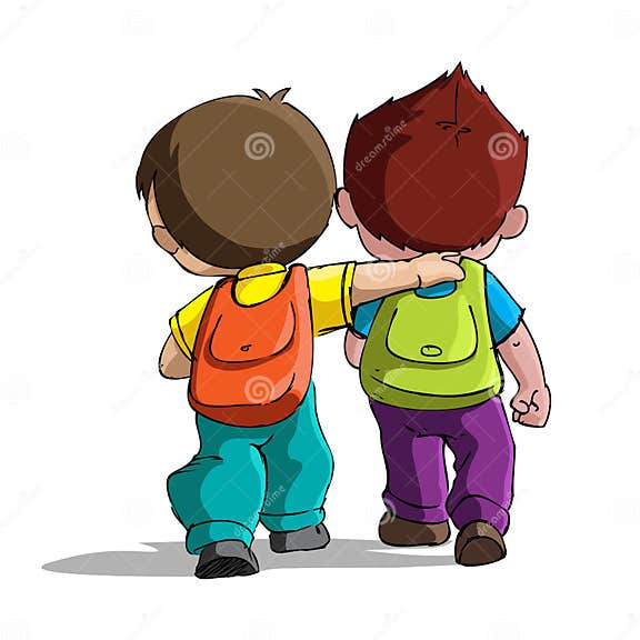 Kids going to School stock vector. Illustration of little - 24098901