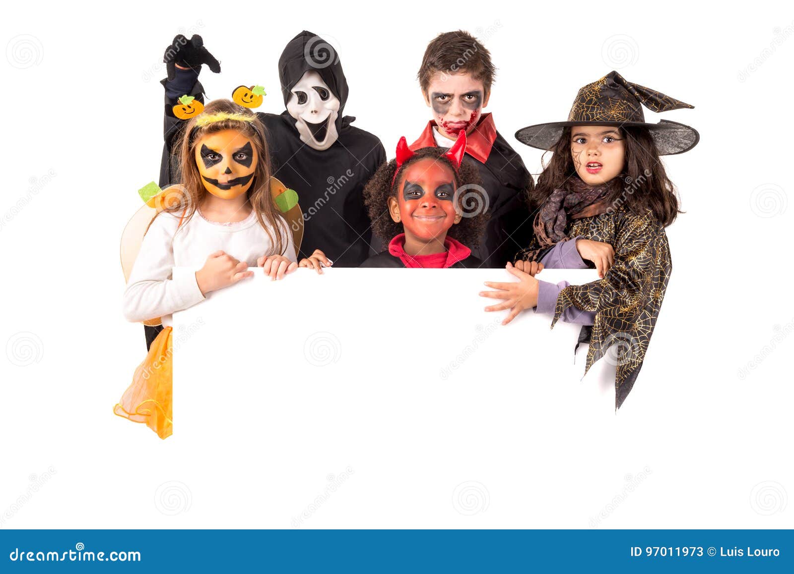 Kids in Halloween stock image. Image of male, people - 97011973