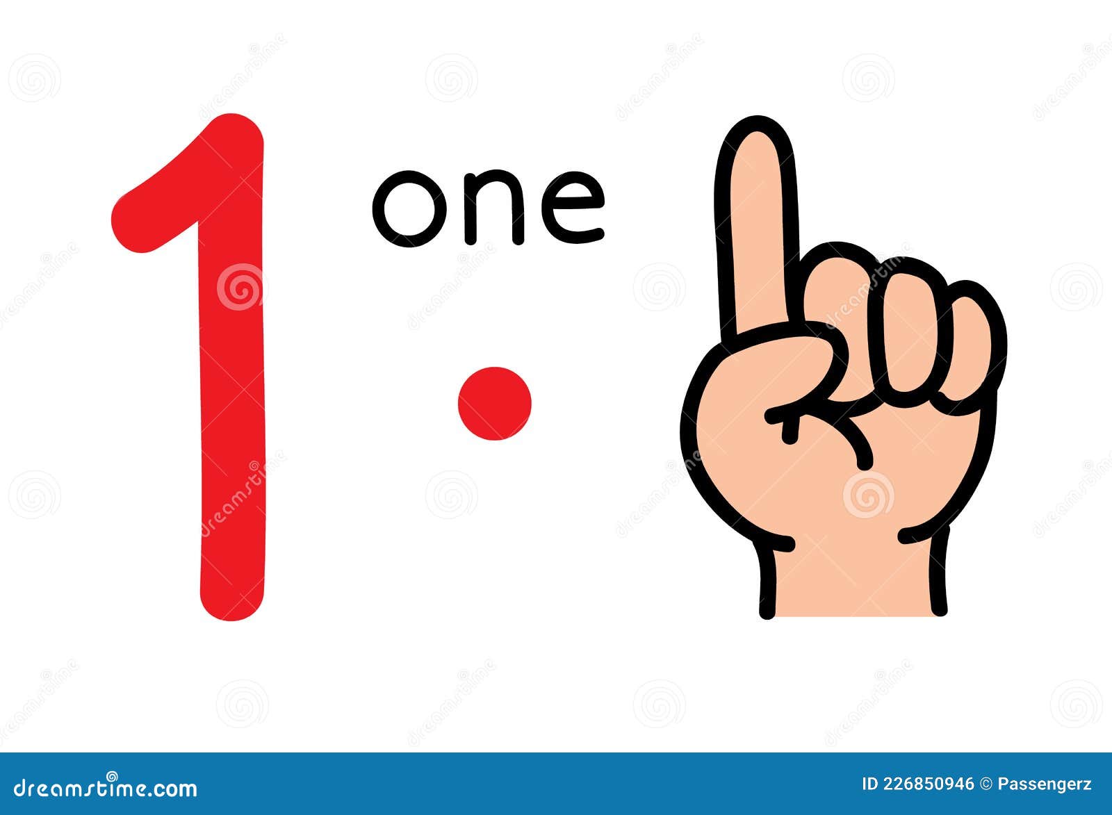 1, Kids Hand Showing the Number One Hand Sign. Stock Vector