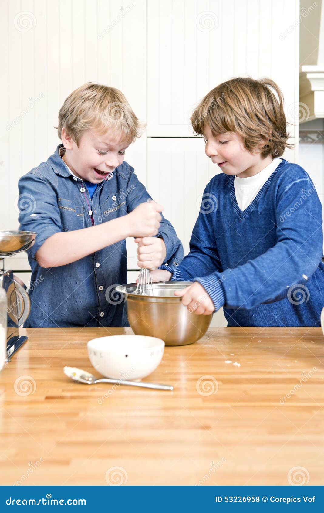 Kids Having Fun during a Baking Workshop Stock Photo - Image of batter