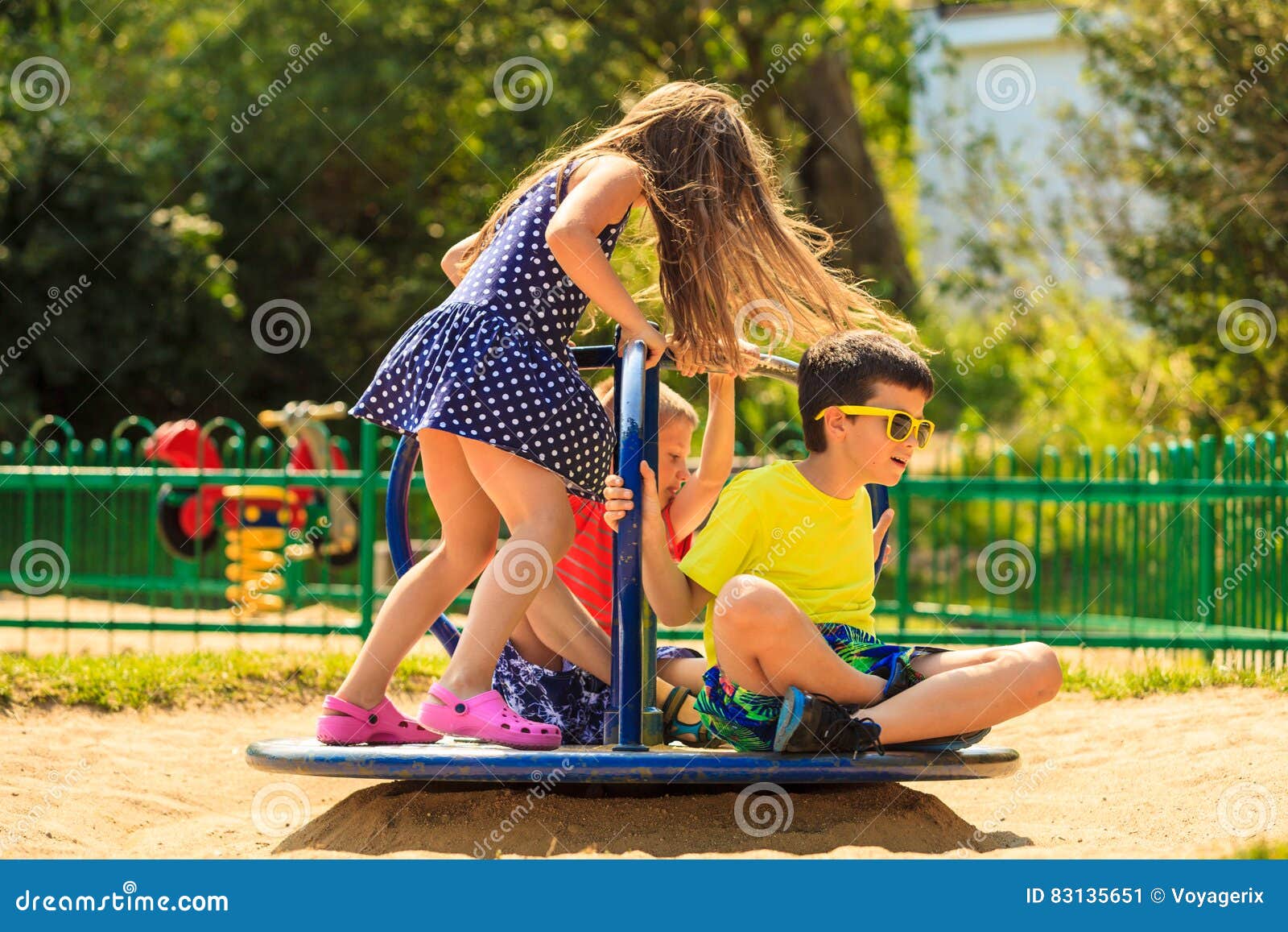 Kids Having Fun On Playground Stock Image Image Of Playing Young