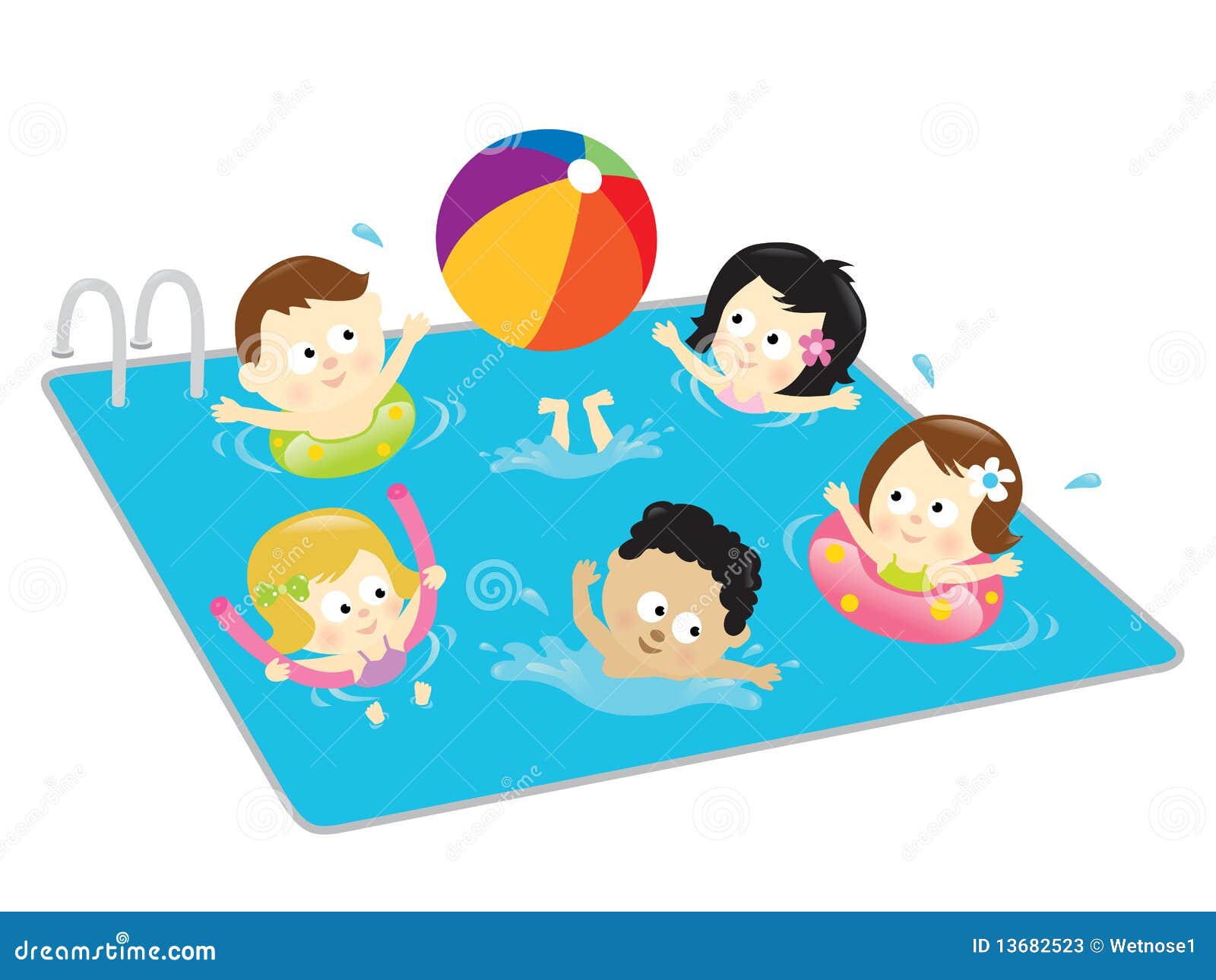 Kids Having Fun In The Pool Stock Photos Image 13682523