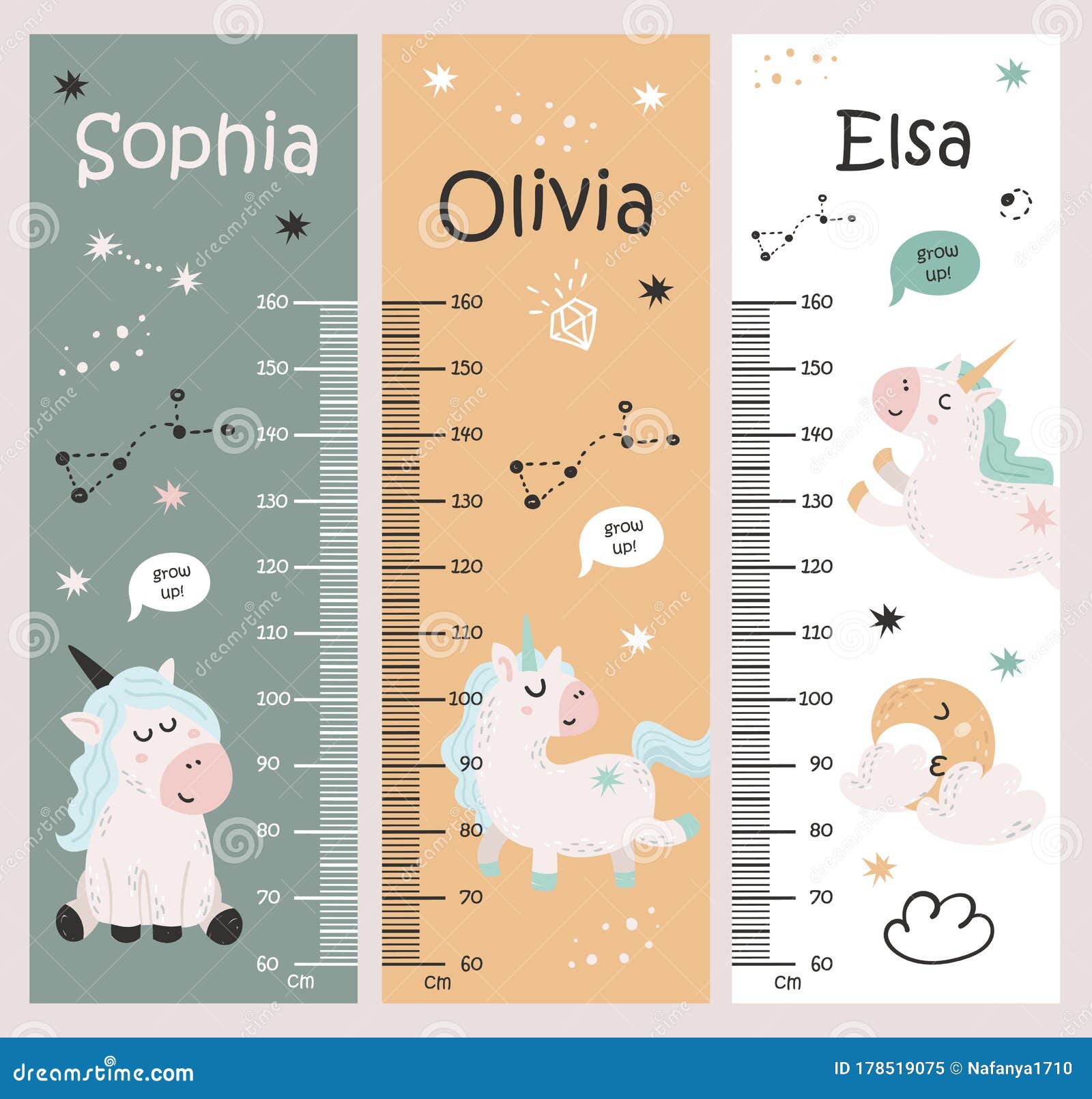 Kids height chart. stock vector. Illustration of kindergarten 178519075