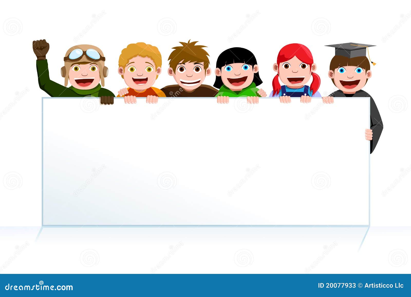 Kids Holding A Poster Board Stock Vector Image 20077933