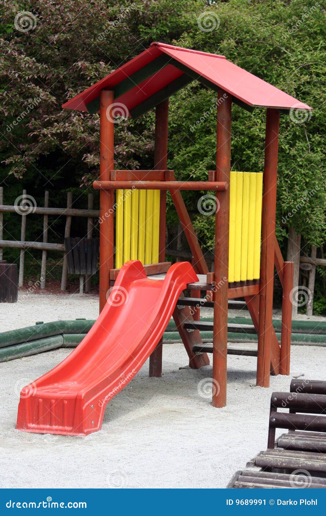 Kids house with slide stock image. Image of kids, child 9689991