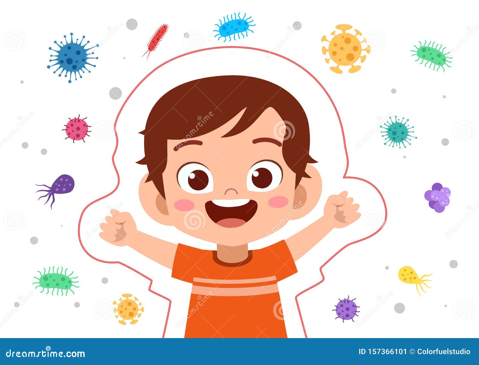 Kids Immune Protection System Illustration Stock Illustration -  Illustration of illness, human: 157366101