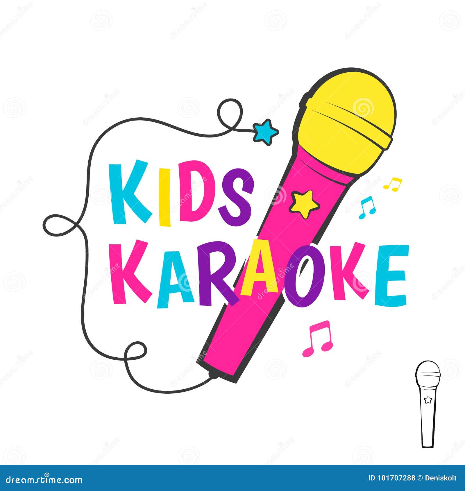 Kids karaoke emblem stock vector. Illustration of logo - 101707288