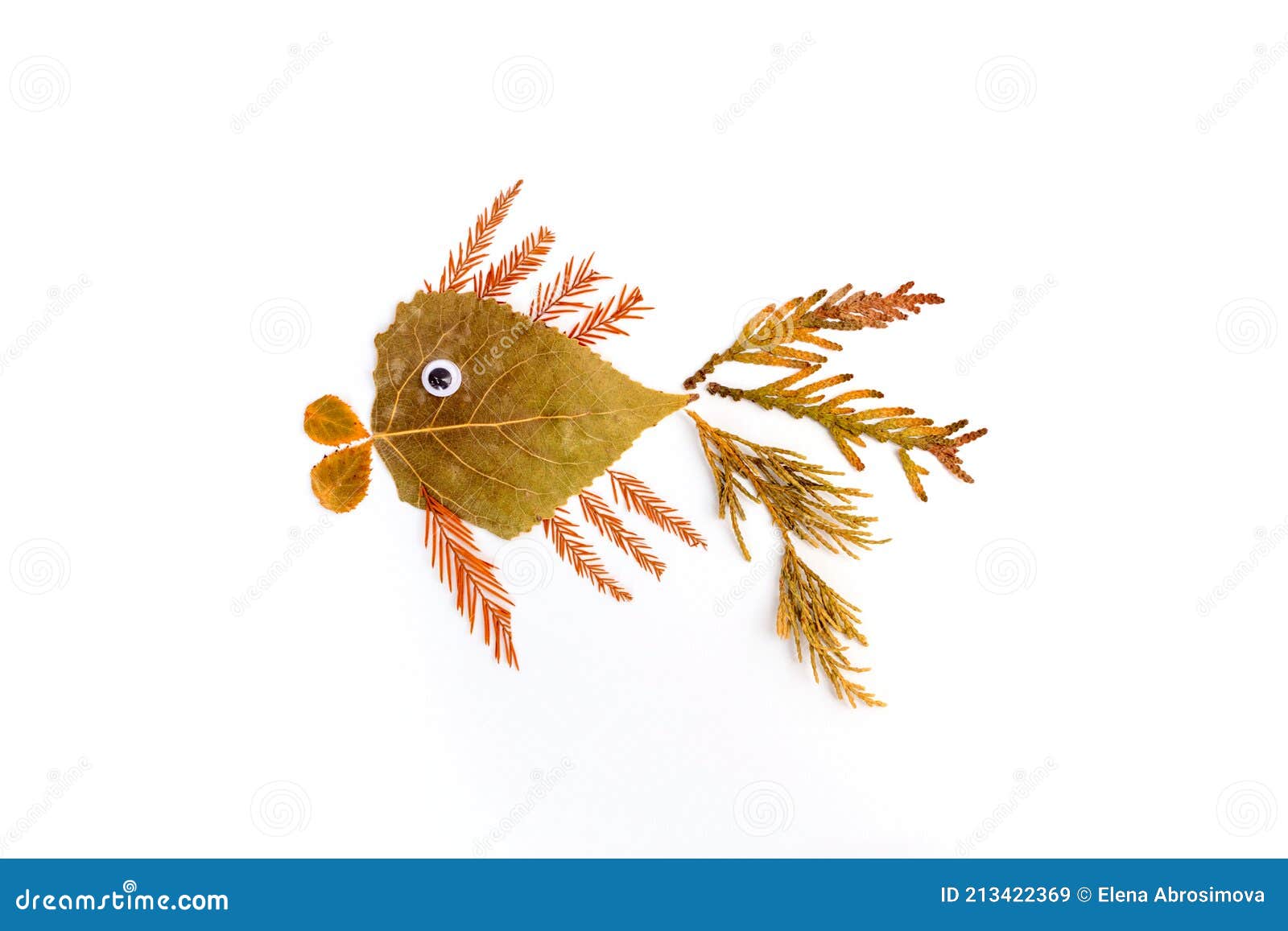 Abstract Herbarium Children Autumn Decoration, Colorful Kids Leaf Craft,  Fish Made of Leaves Stock Image - Image of beautiful, season: 213422369