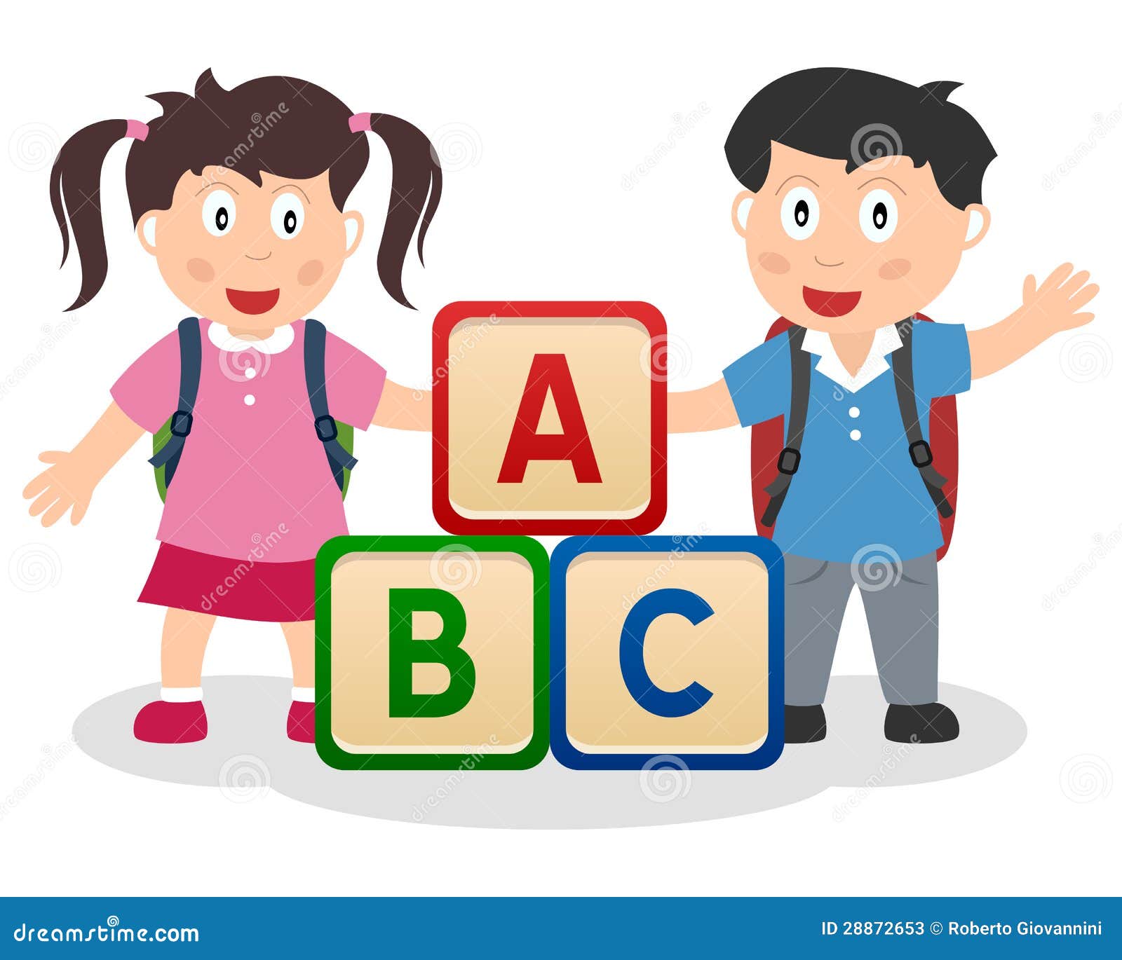Kids Learning with ABC Blocks Stock Vector - Illustration of preschool, kids: 28872653 Kids Learning with ABC Blocks Stock Vector - Illustration of preschool, kids: 28872653