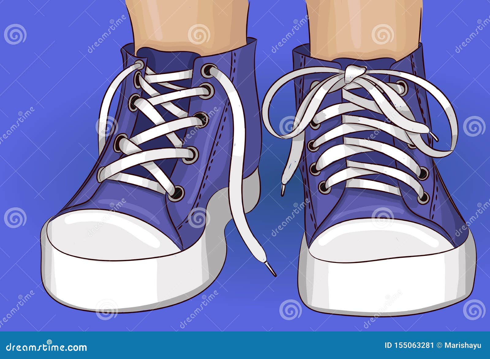 Kids Legs in Sneakers Hand Drawing Stock Vector - Illustration of shoes ...