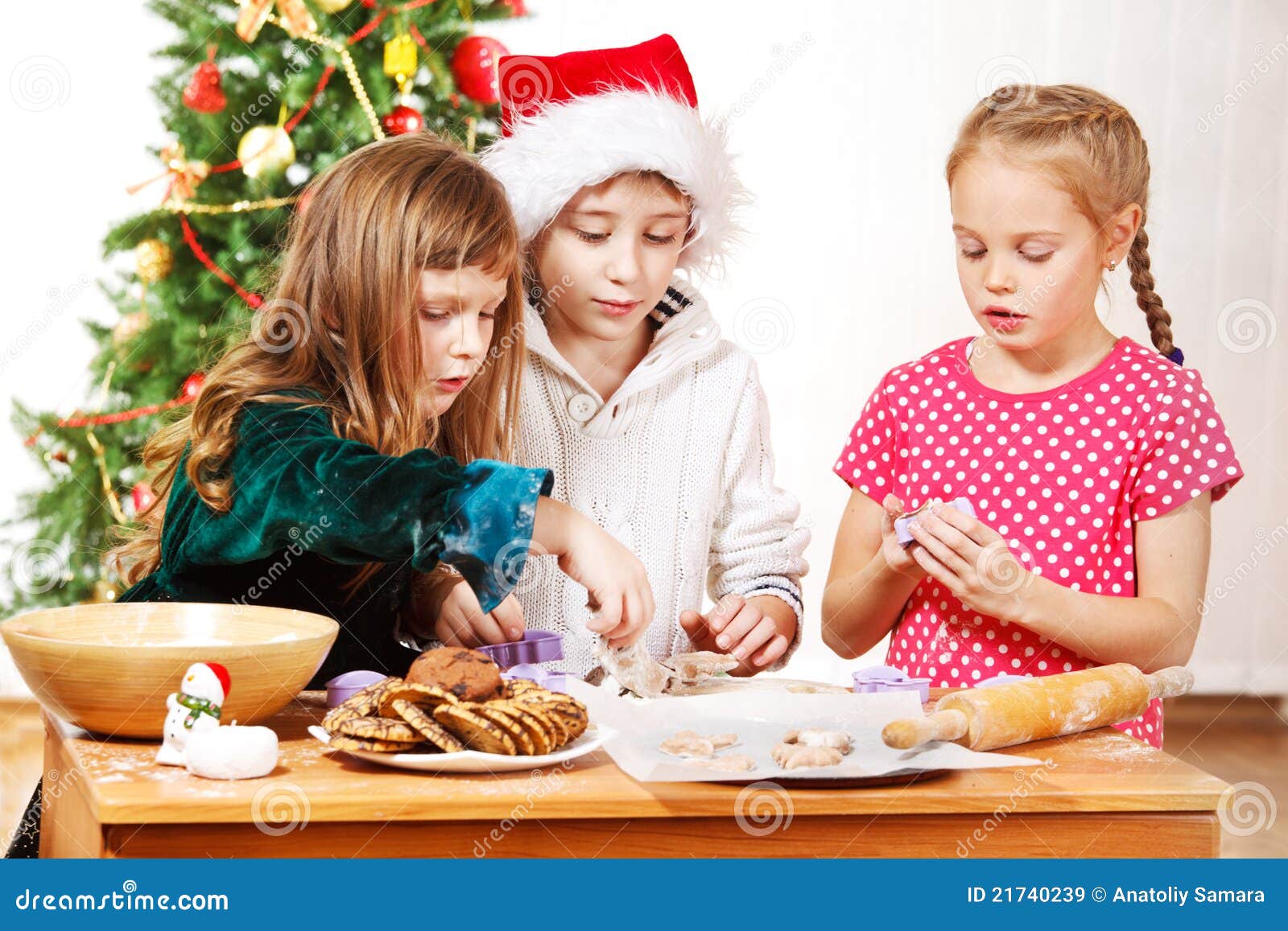 Kids making cookies stock image. Image of handmade, cute - 21740239