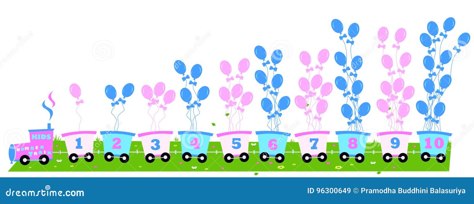 The Number Train Cartoon Vector 21582383