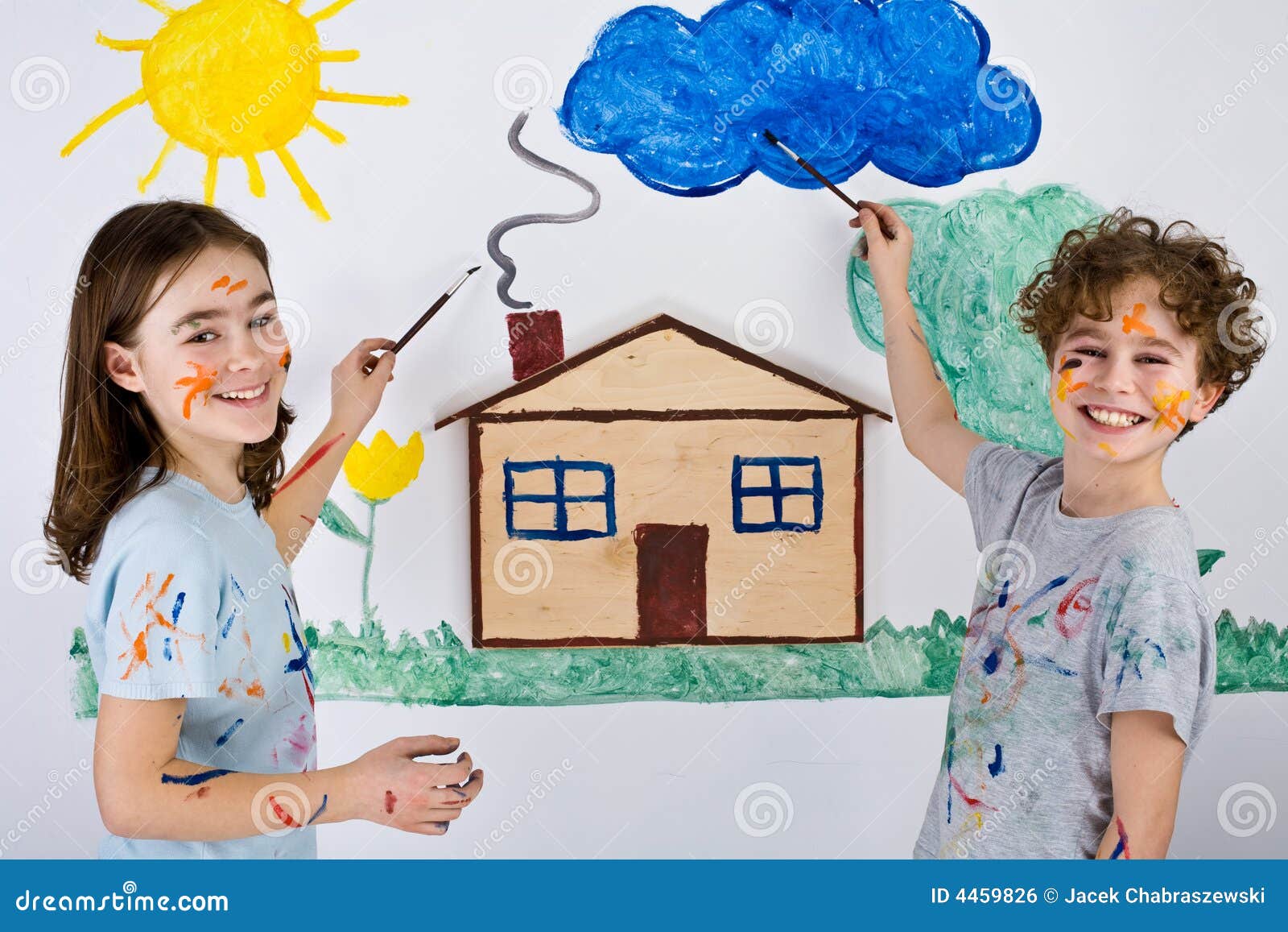 Kids painting stock photo. Image of caucasian, beauty - 4459826