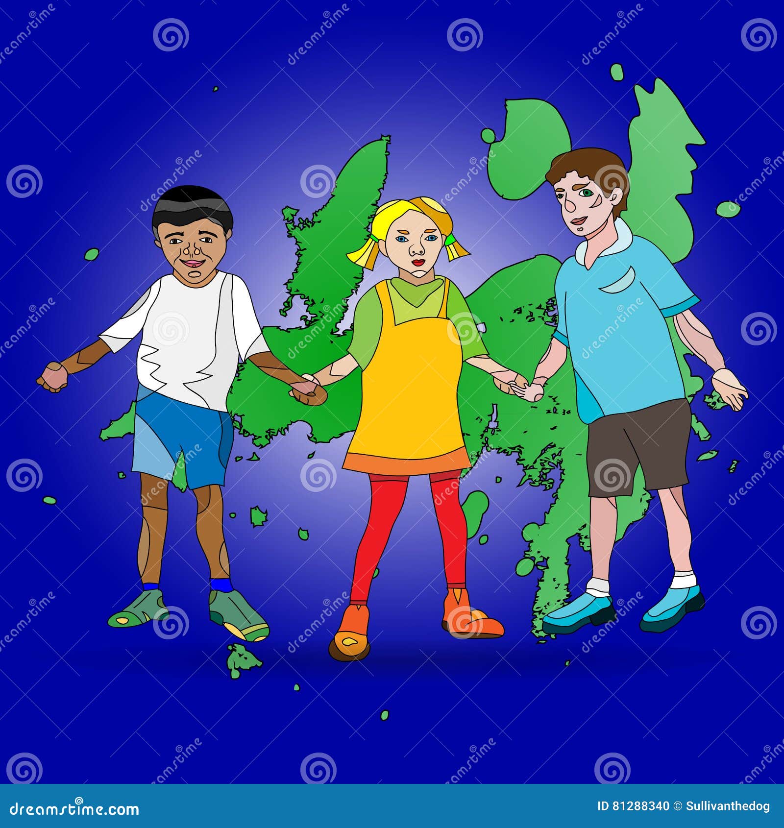 Kids for peace stock vector. Illustration of childhood 81288340