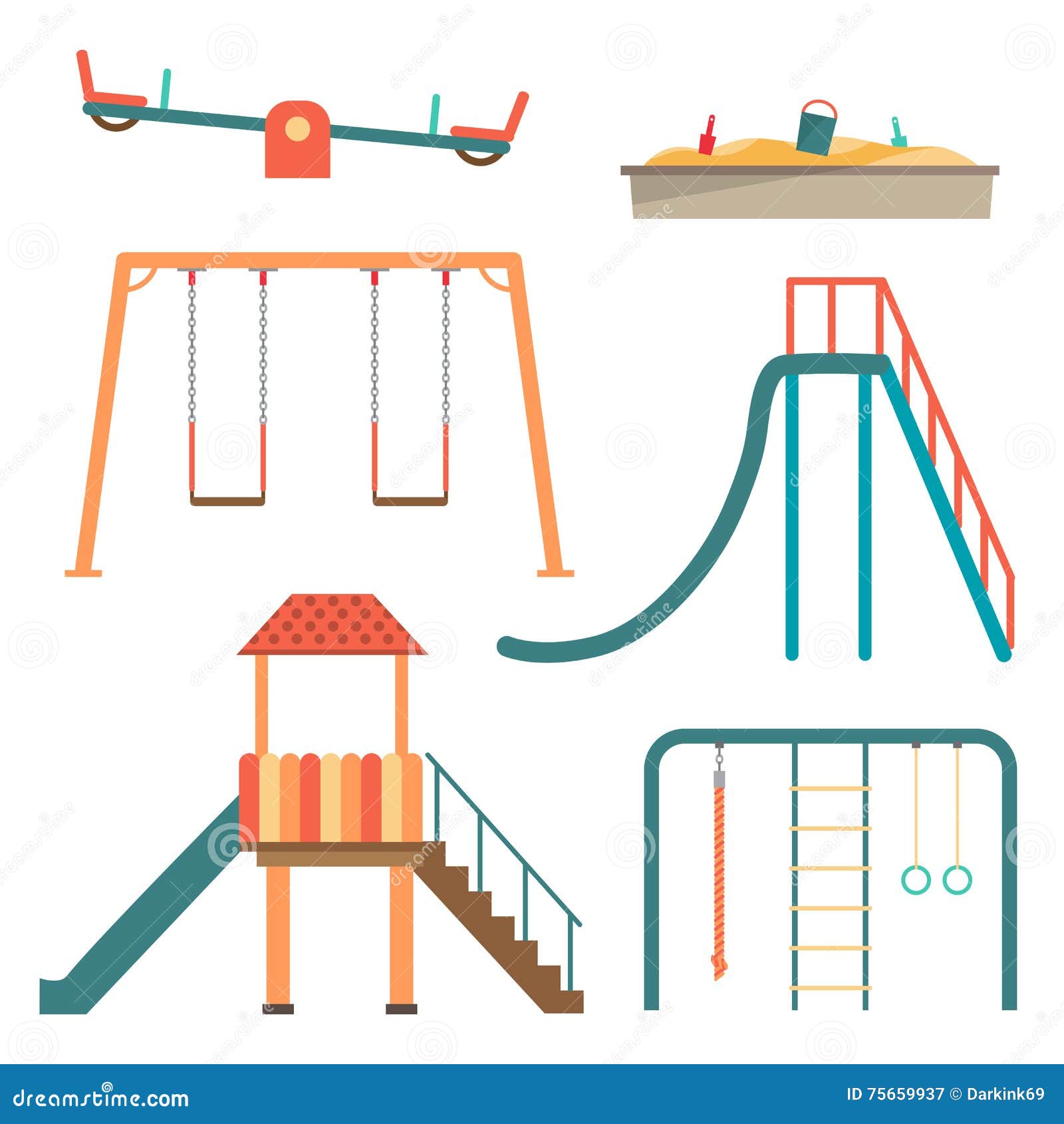 Kids Playground Flat Cartoon Set with Swing Carousels Slides Stock Vector - Illustration of equipment, ground: 75659937 Kids Playground Flat Cartoon Set with Swing Carousels Slides Stock Vector - Illustration of equipment, ground: 75659937